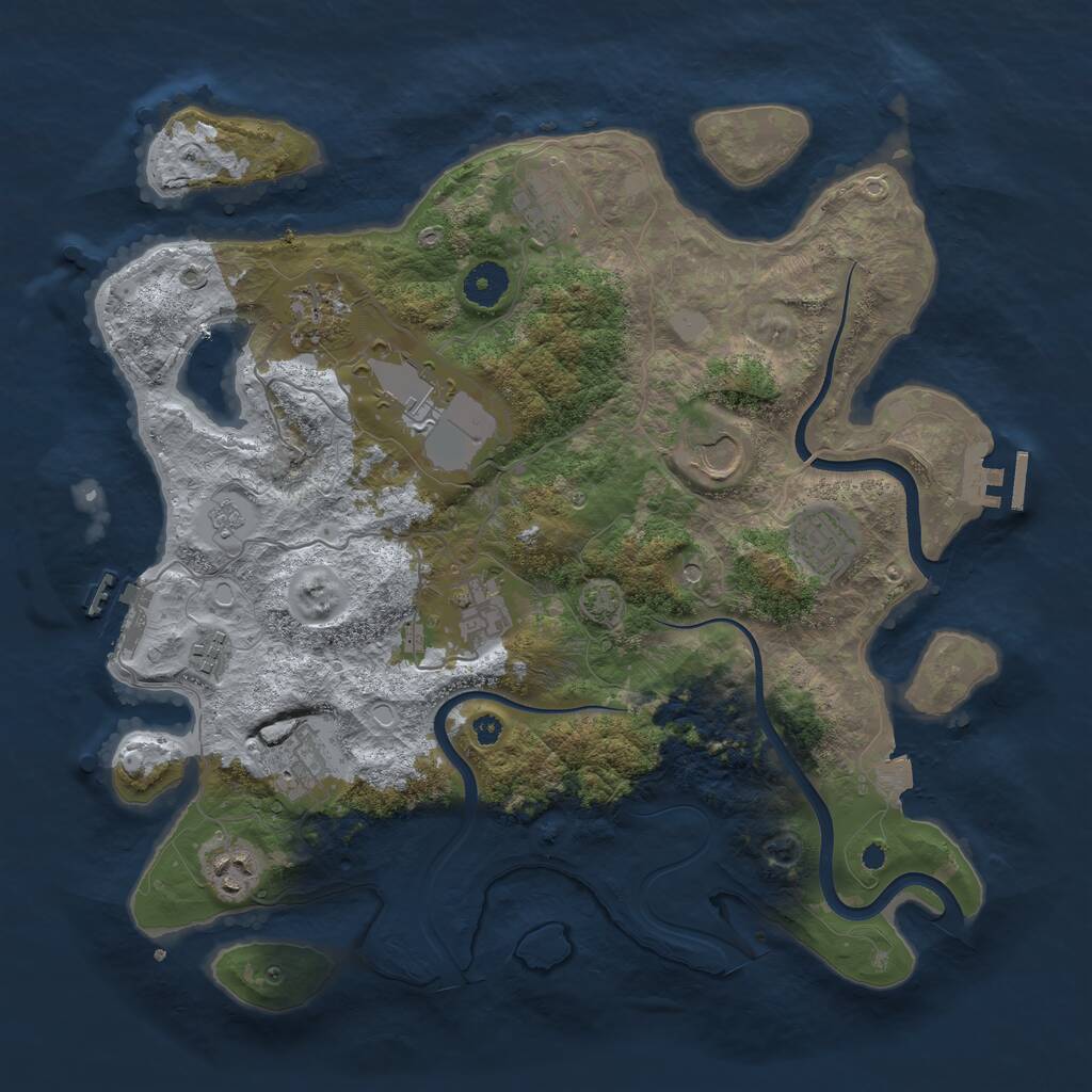 Rust Map: Procedural Map, Size: 3750, Seed: 59004695, 15 Monuments