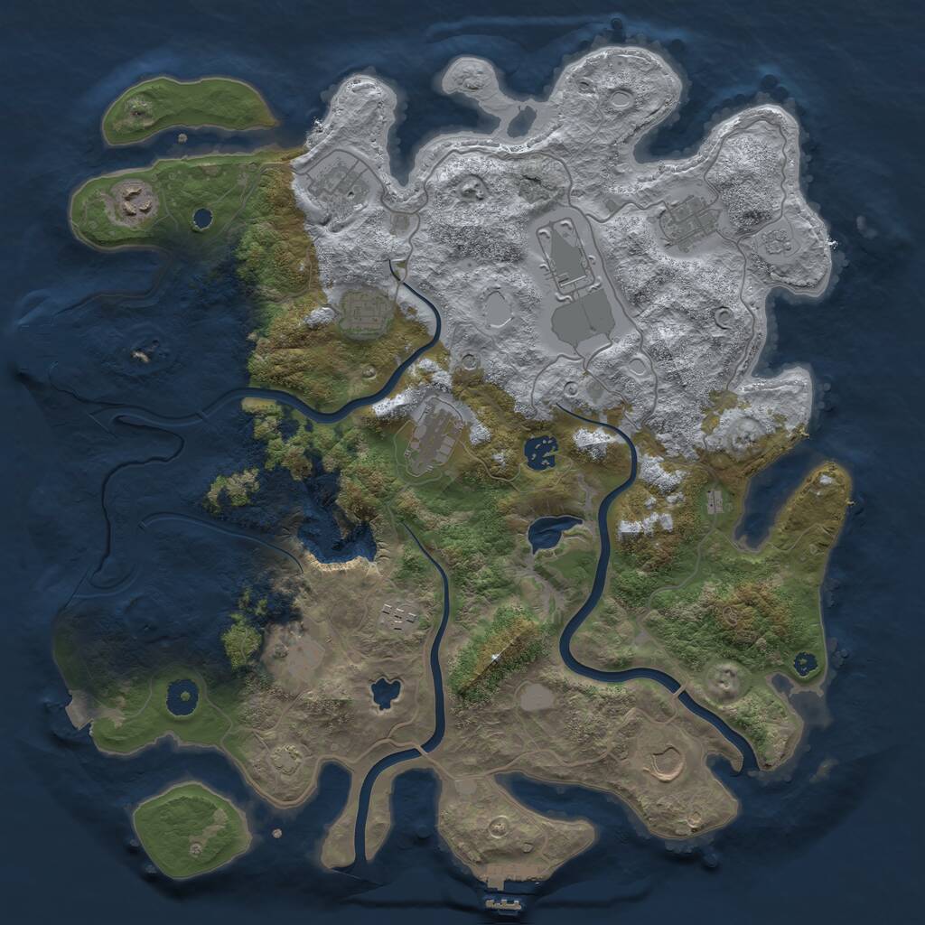 Rust Map: Procedural Map, Size: 4000, Seed: 395885532, 16 Monuments
