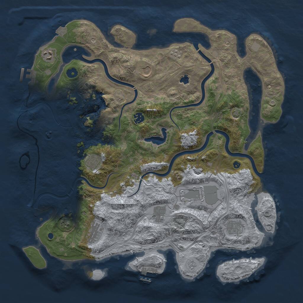 Rust Map: Procedural Map, Size: 4250, Seed: 51457278, 15 Monuments
