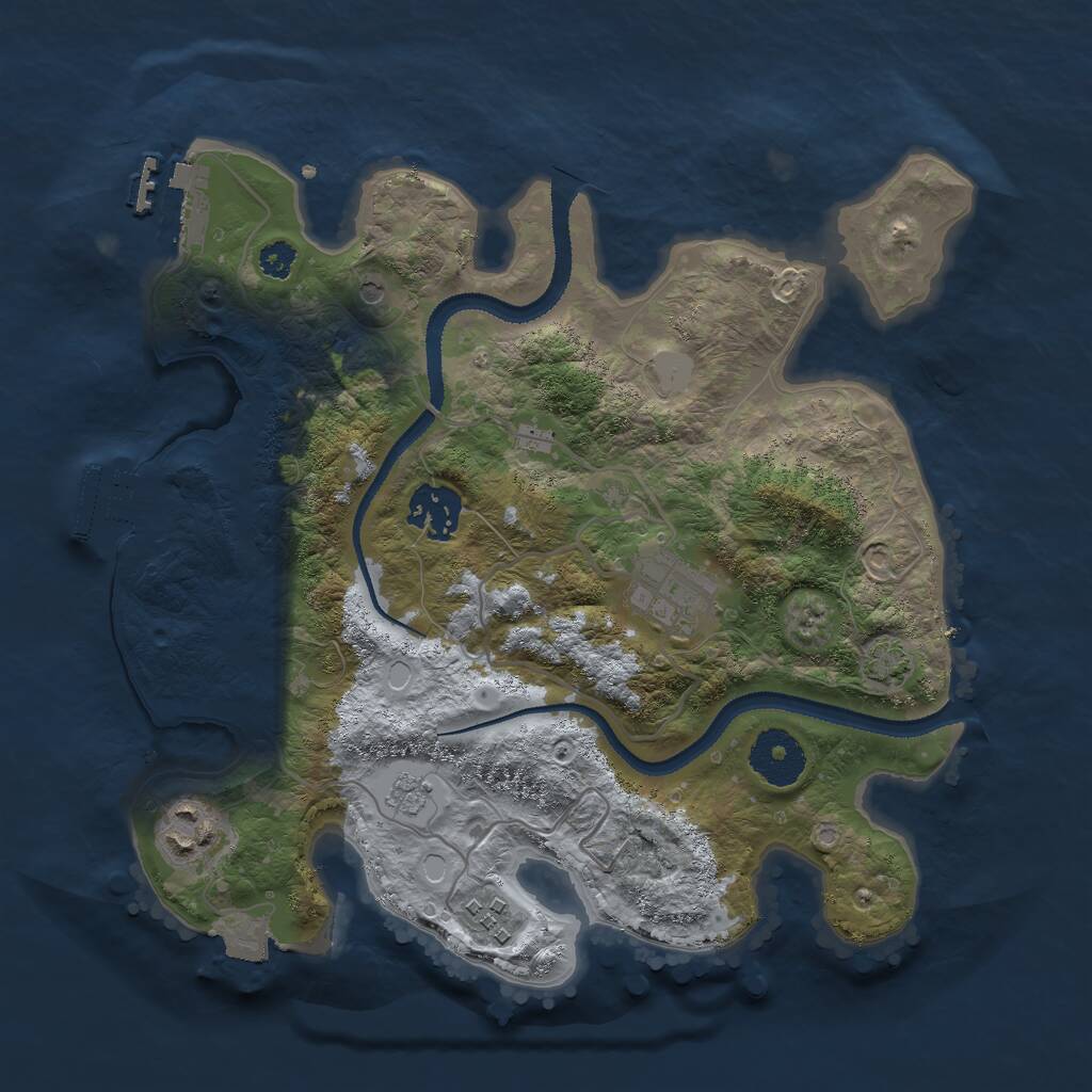 Rust Map: Procedural Map, Size: 3000, Seed: 18659, 10 Monuments