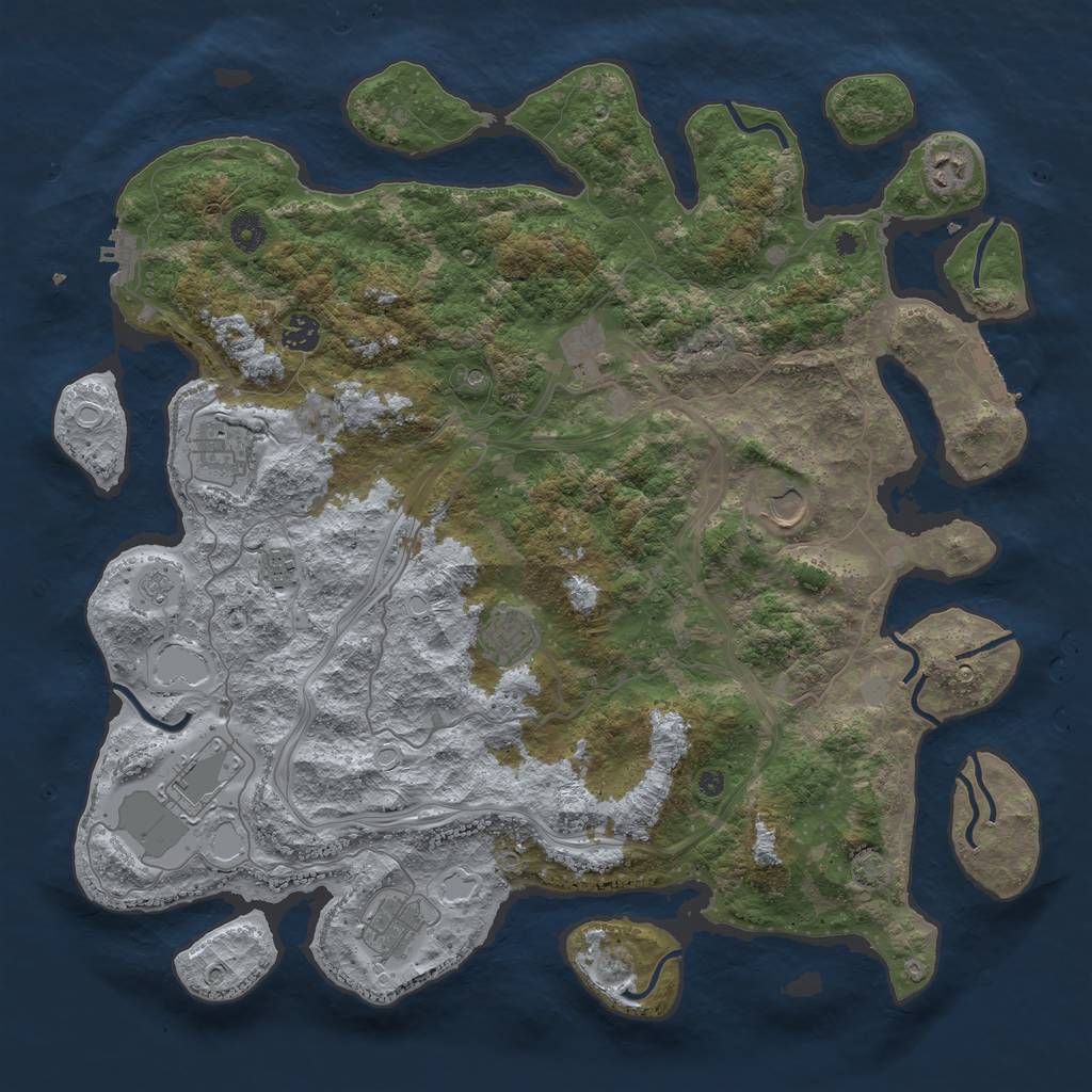 Rust Map: Procedural Map, Size: 4300, Seed: 31871591, 17 Monuments