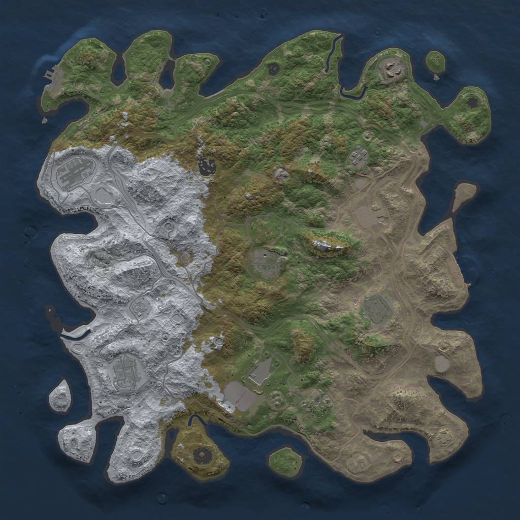 Rust Map: Procedural Map, Size: 4250, Seed: 66343304, 18 Monuments