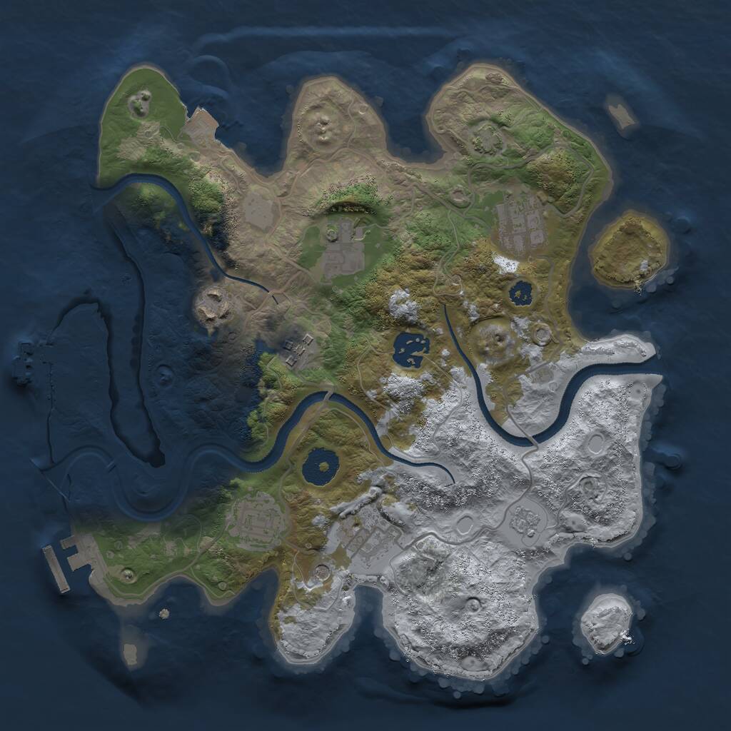 Rust Map: Procedural Map, Size: 3000, Seed: 490394333, 13 Monuments