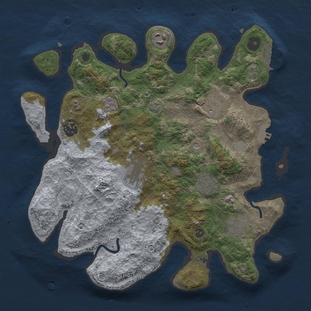 Rust Map: Procedural Map, Size: 3400, Seed: 56872899, 15 Monuments
