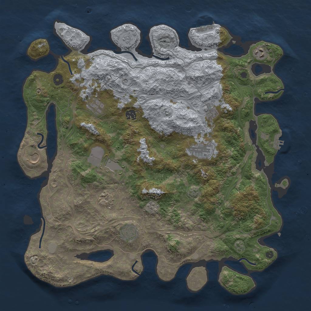 Rust Map: Procedural Map, Size: 4300, Seed: 63996208, 18 Monuments
