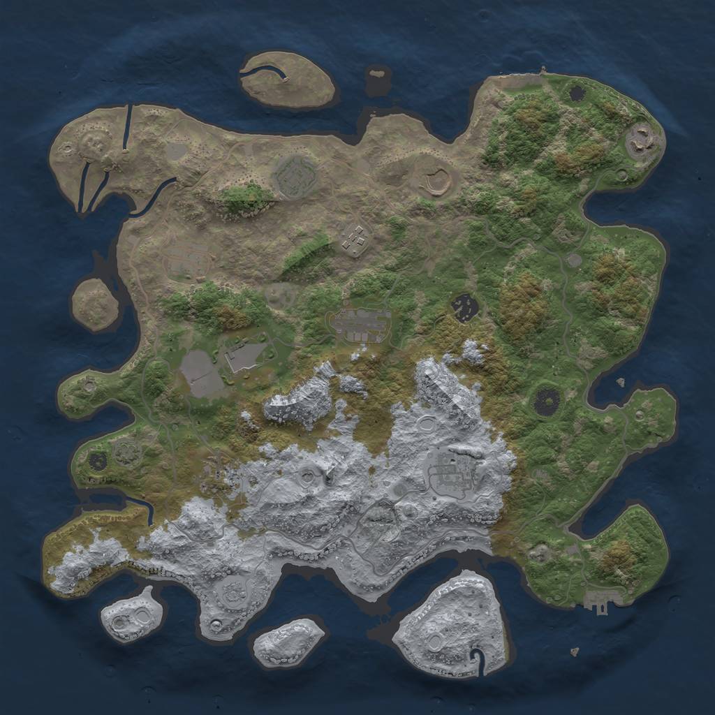 Rust Map: Procedural Map, Size: 4000, Seed: 8498484, 18 Monuments