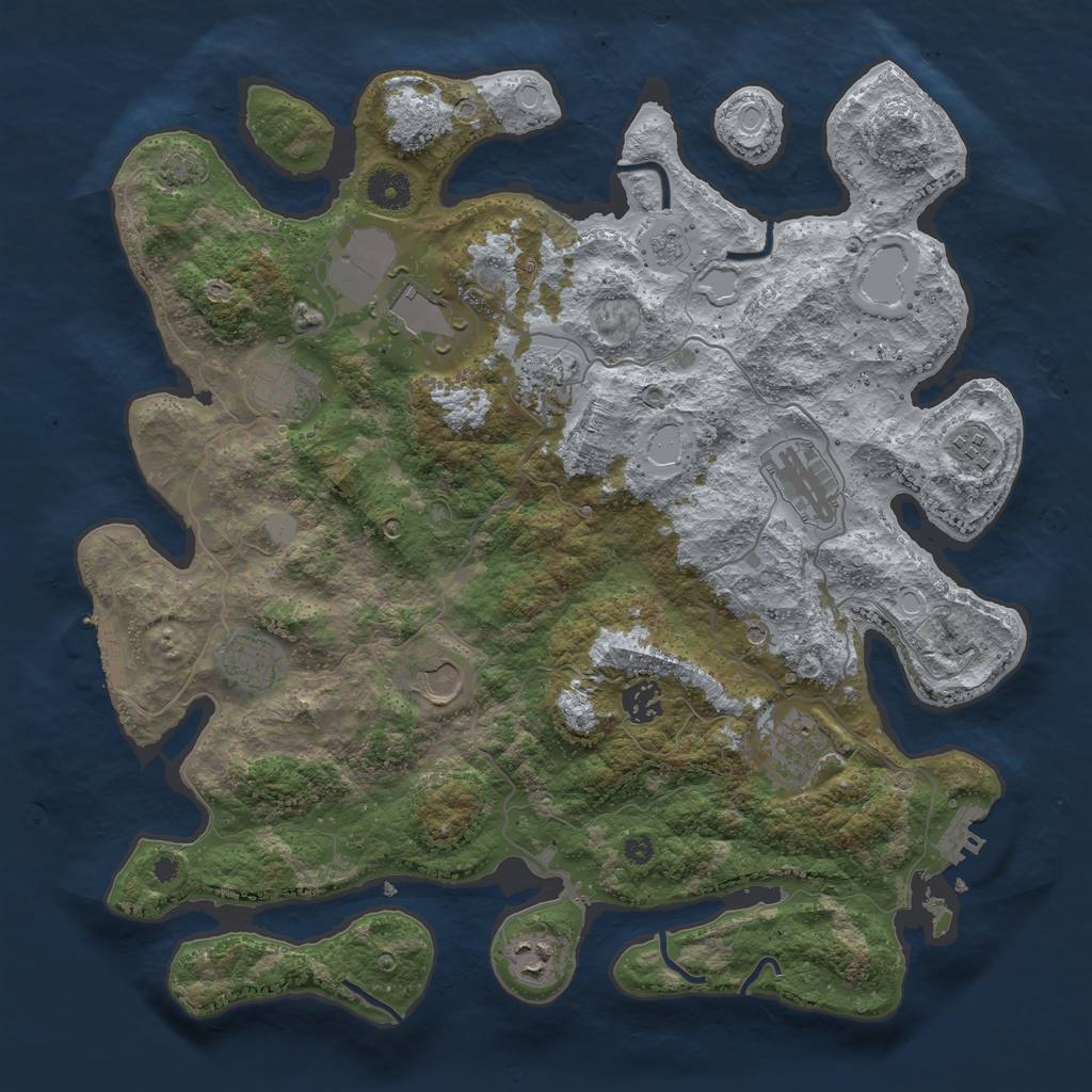 Rust Map: Procedural Map, Size: 3850, Seed: 67655594, 18 Monuments