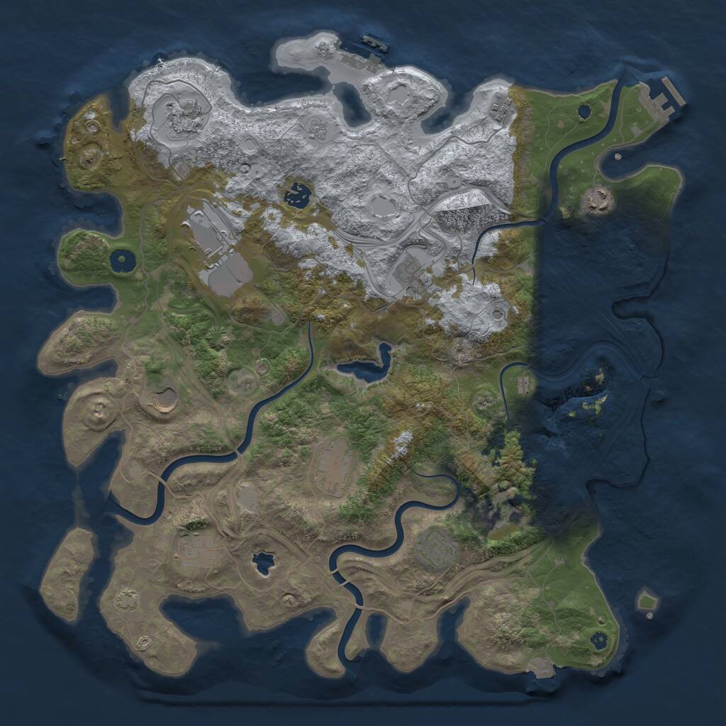 Rust Map: Procedural Map, Size: 4300, Seed: 6230114, 17 Monuments