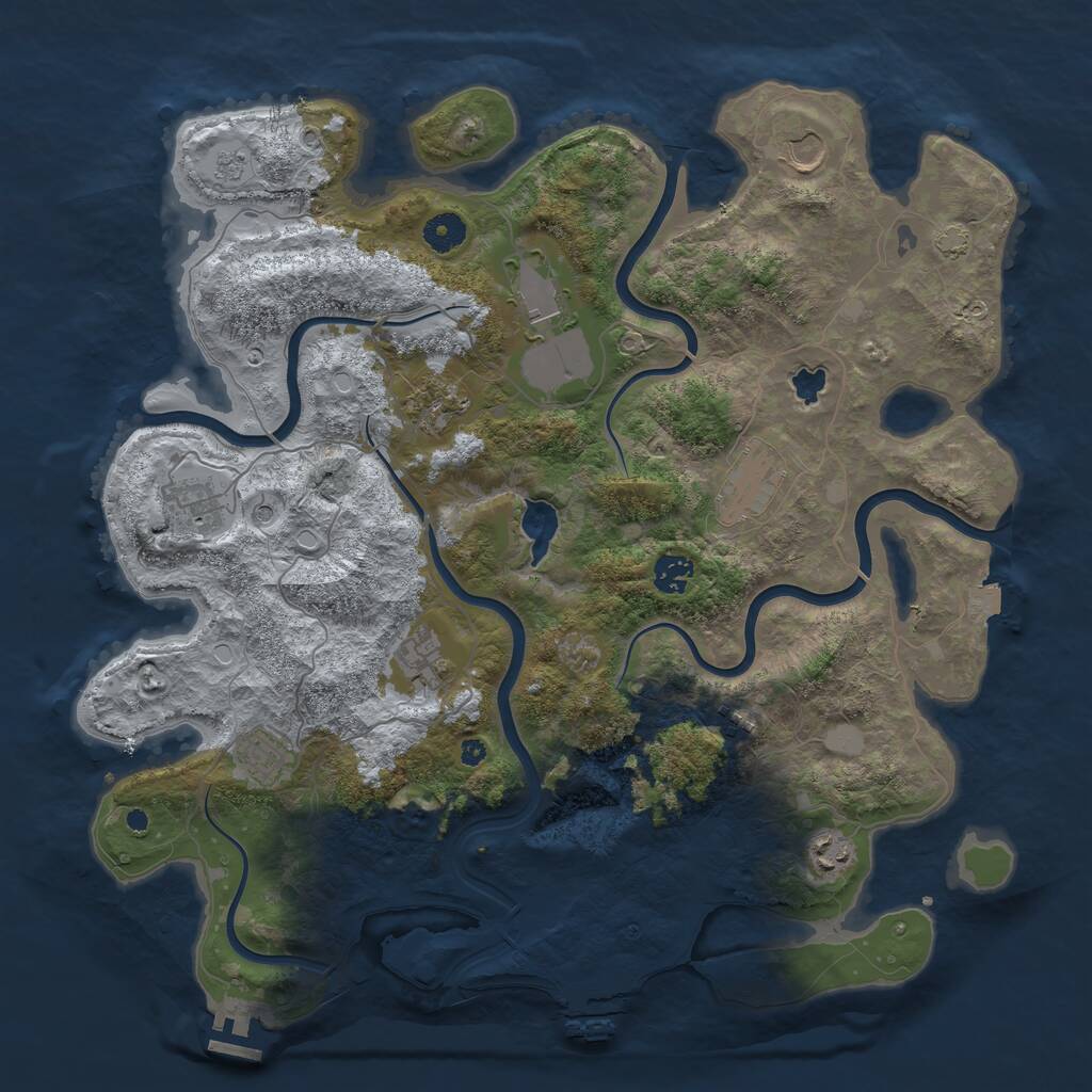 Rust Map: Procedural Map, Size: 4100, Seed: 78077805, 16 Monuments