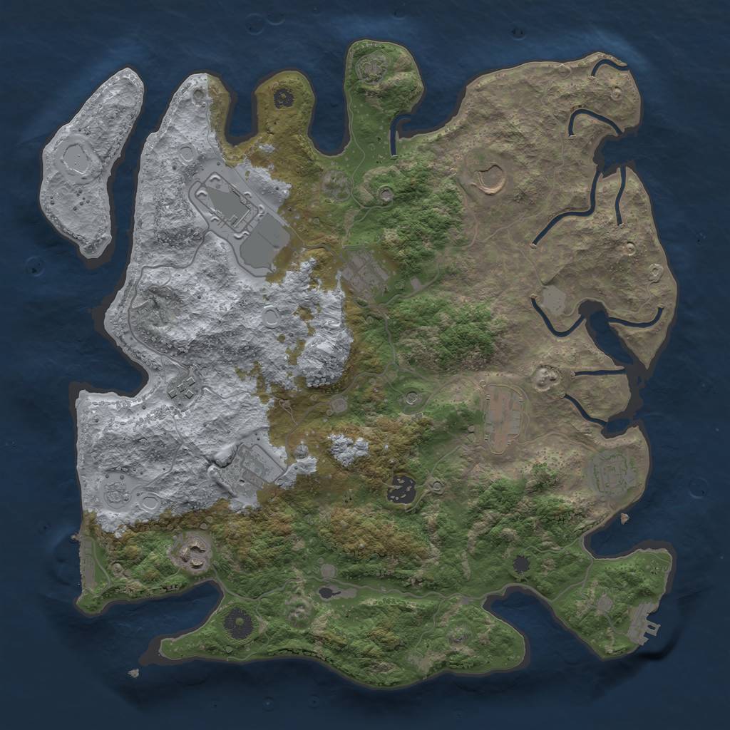Rust Map: Procedural Map, Size: 3700, Seed: 148822832, 17 Monuments