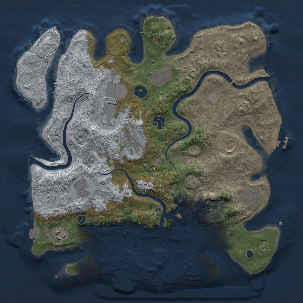 Rust Map: Procedural Map, Size: 3700, Seed: 148822832, 17 Monuments