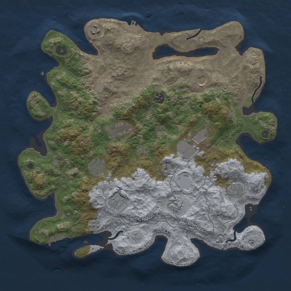 Rust Map: Procedural Map, Size: 4000, Seed: 12045, 18 Monuments