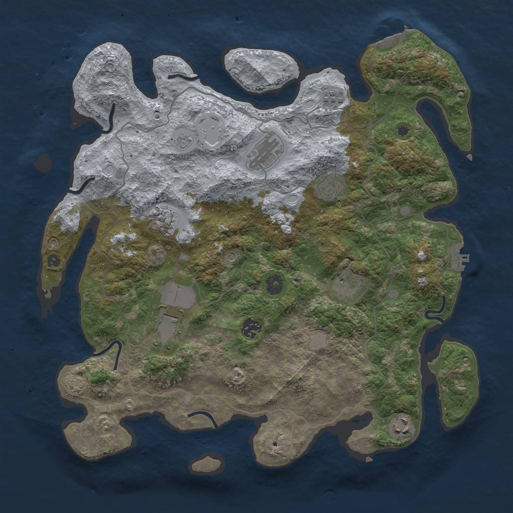 Rust Map: Procedural Map, Size: 4000, Seed: 2098104, 16 Monuments