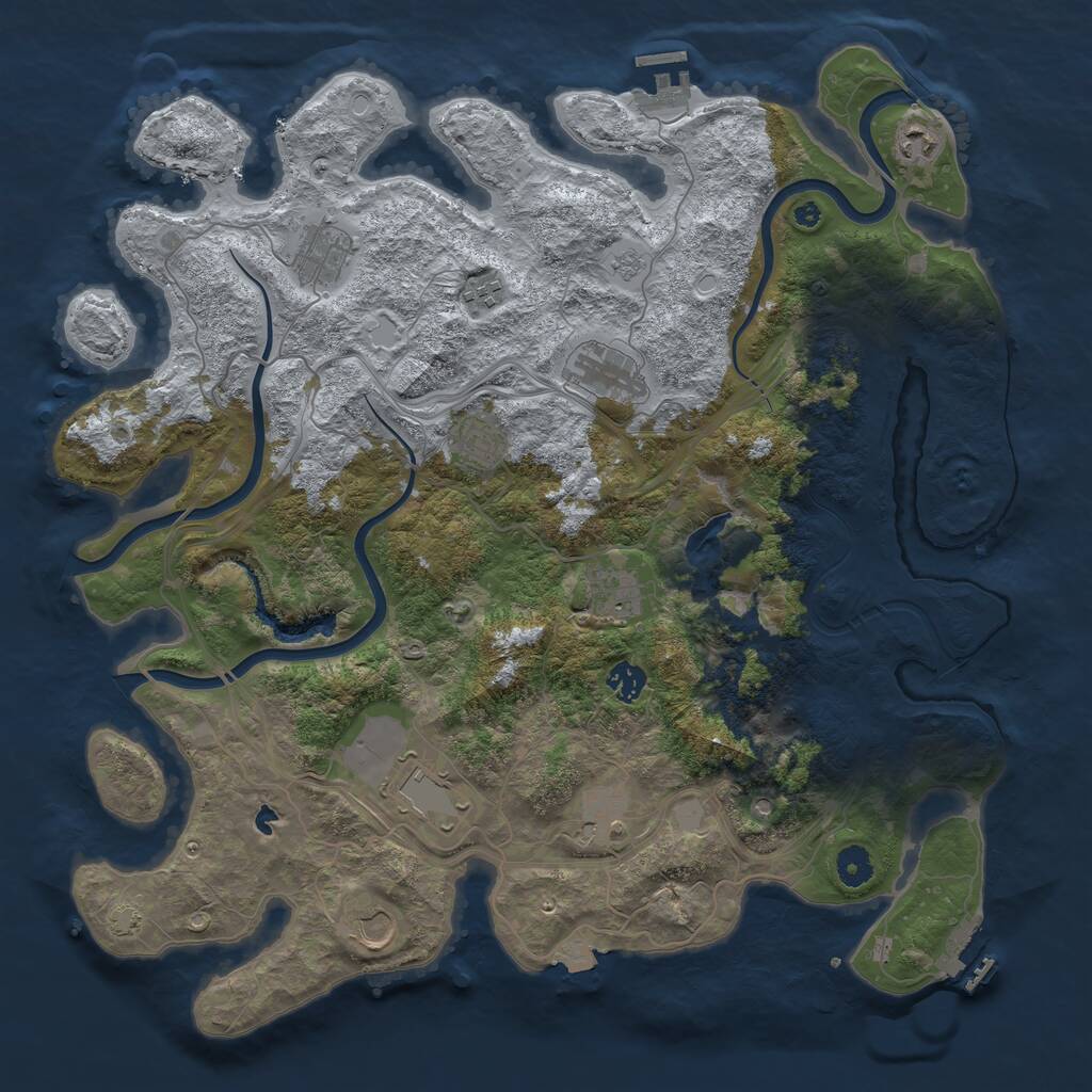 Rust Map: Procedural Map, Size: 4250, Seed: 96766096, 16 Monuments