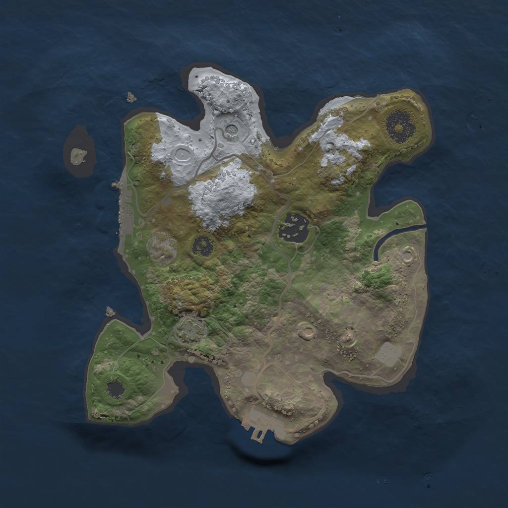 Rust Map: Procedural Map, Size: 2500, Seed: 627903062, 8 Monuments