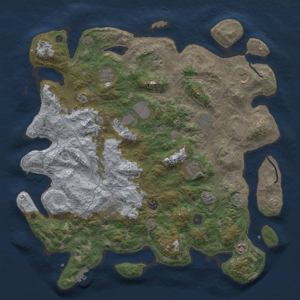 Rust Map: Procedural Map, Size: 4500, Seed: 386746429, 19 Monuments
