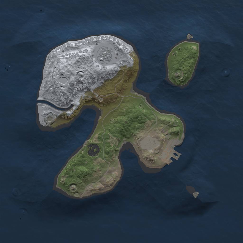 Rust Map: Procedural Map, Size: 2000, Seed: 12458461, 5 Monuments