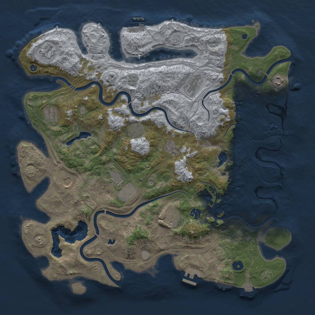 Rust Map: Procedural Map, Size: 4500, Seed: 22396, 17 Monuments