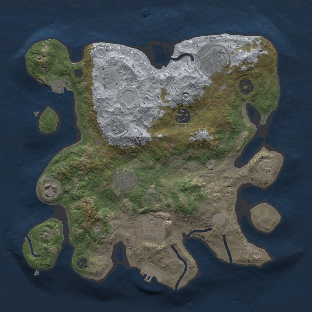 Rust Map: Procedural Map, Size: 3000, Seed: 1790007990, 13 Monuments