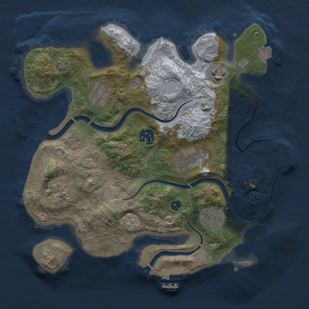 Rust Map: Procedural Map, Size: 3000, Seed: 81867, 12 Monuments