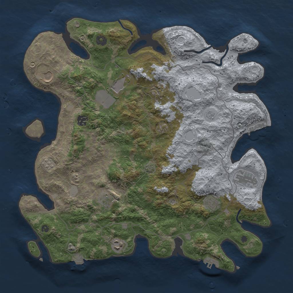 Rust Map: Procedural Map, Size: 4000, Seed: 313832, 17 Monuments