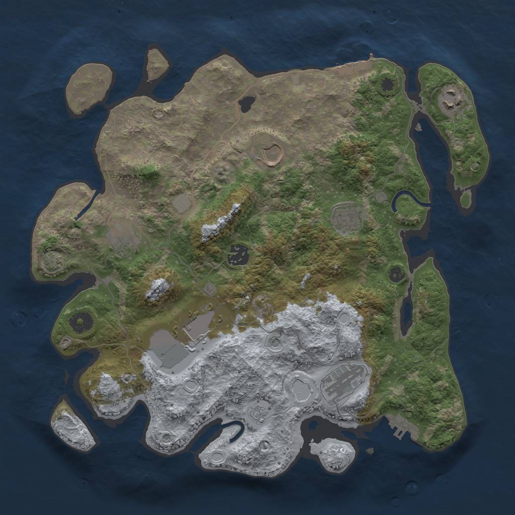 Rust Map: Procedural Map, Size: 3500, Seed: 1881311438, 15 Monuments