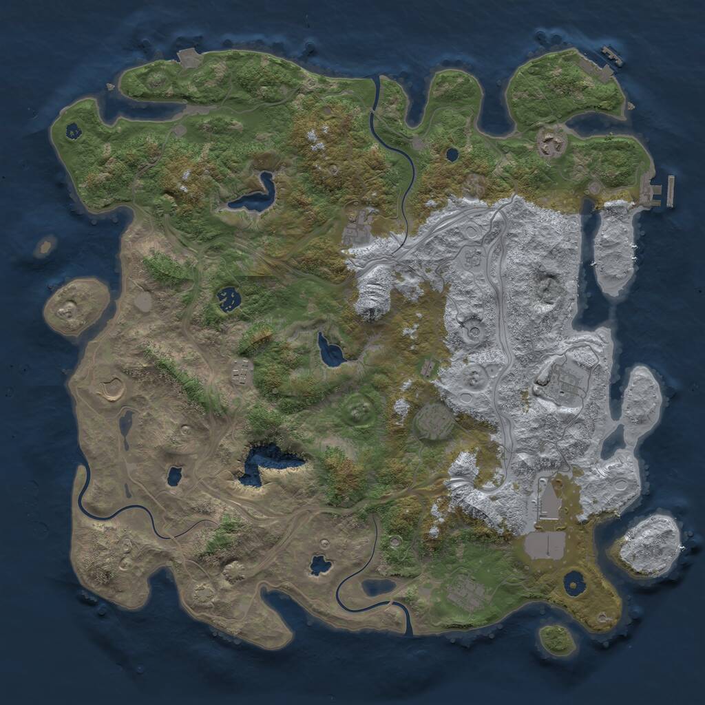 Rust Map: Procedural Map, Size: 4500, Seed: 1656535876, 15 Monuments