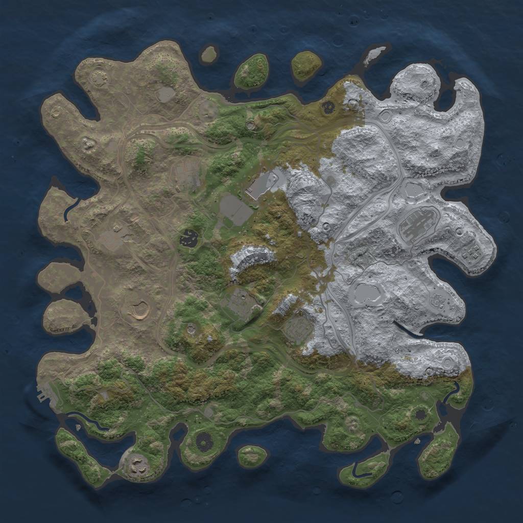 Rust Map: Procedural Map, Size: 4269, Seed: 3123, 17 Monuments