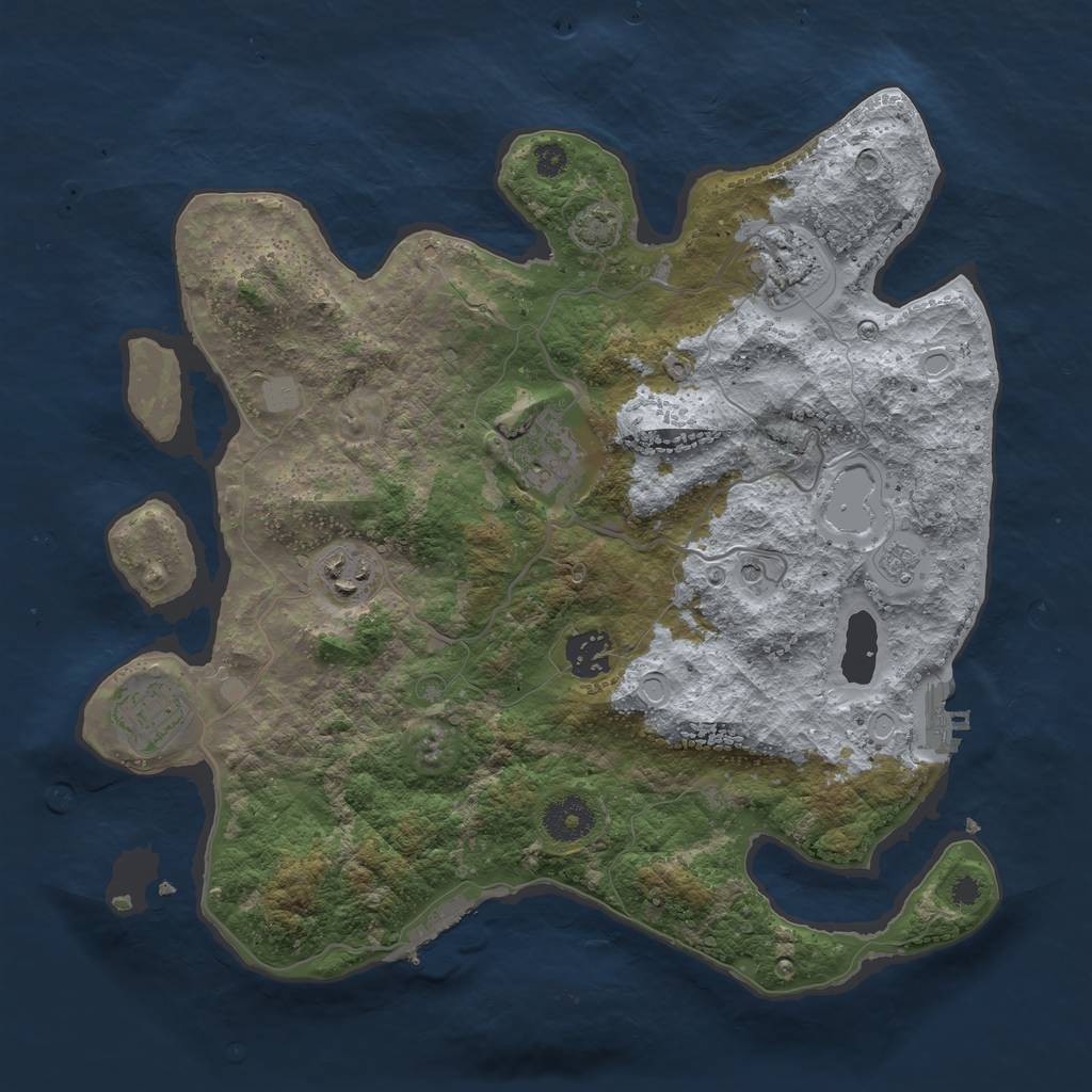 Rust Map: Procedural Map, Size: 3400, Seed: 65849162, 13 Monuments