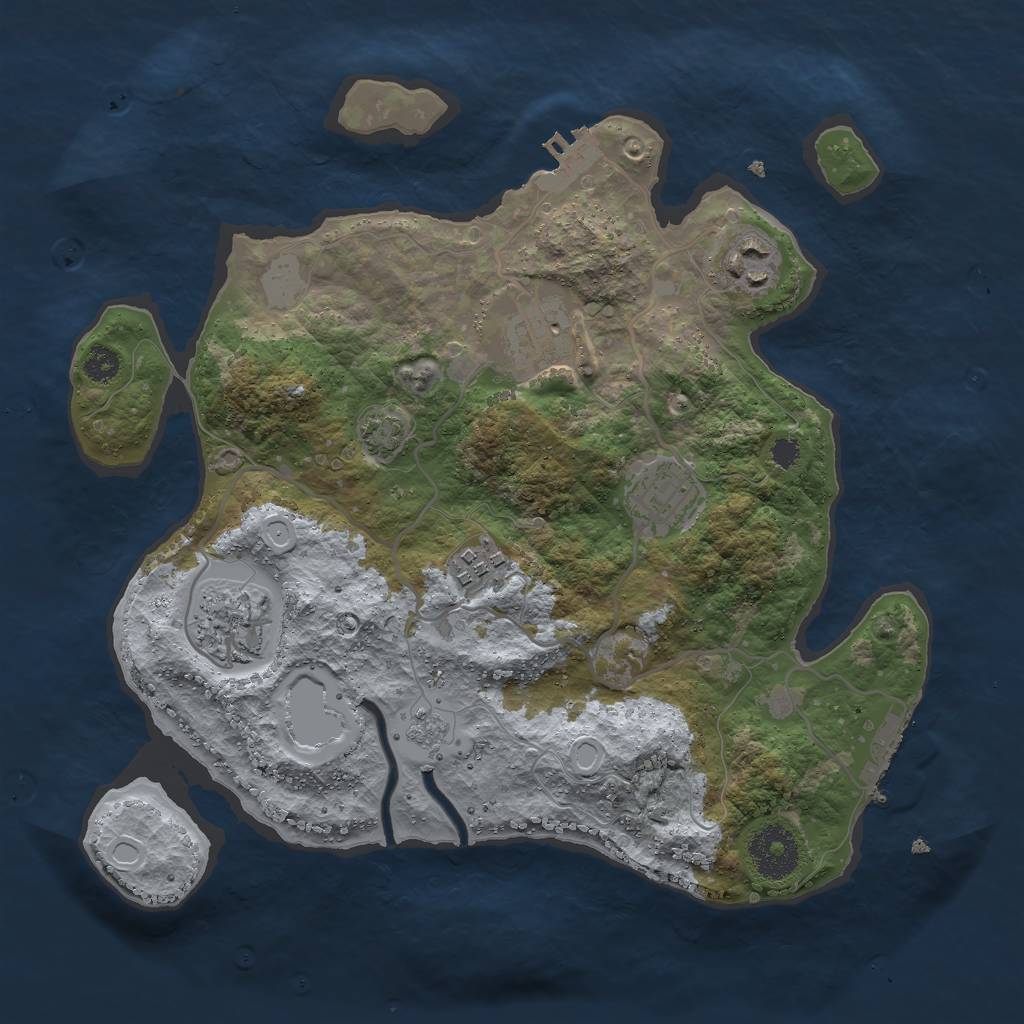 Rust Map: Procedural Map, Size: 3000, Seed: 231110131, 12 Monuments