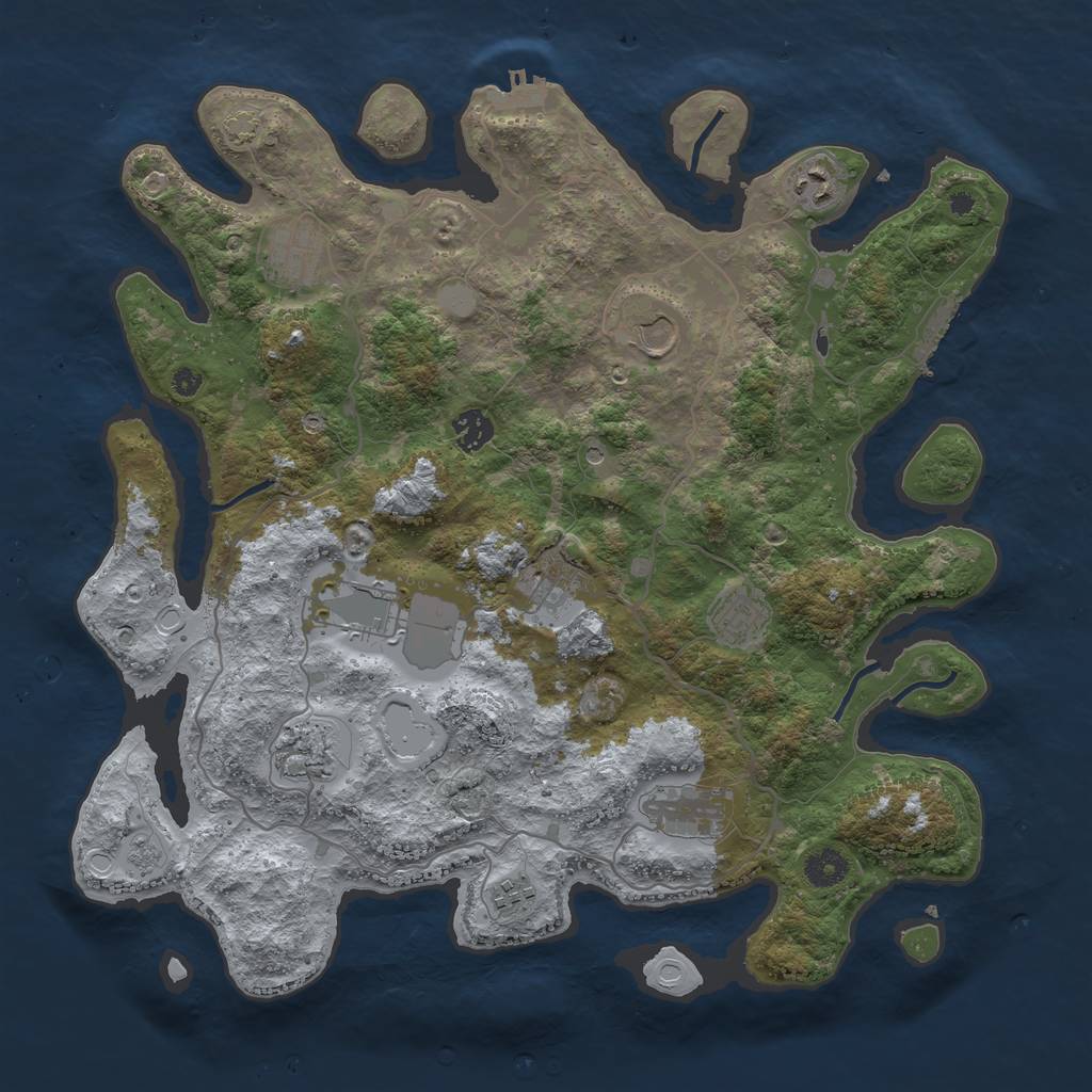 Rust Map: Procedural Map, Size: 4000, Seed: 1810924171, 18 Monuments