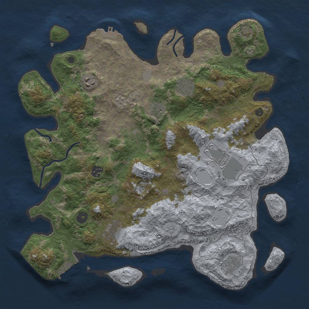 Rust Map: Procedural Map, Size: 4000, Seed: 271723793, 16 Monuments