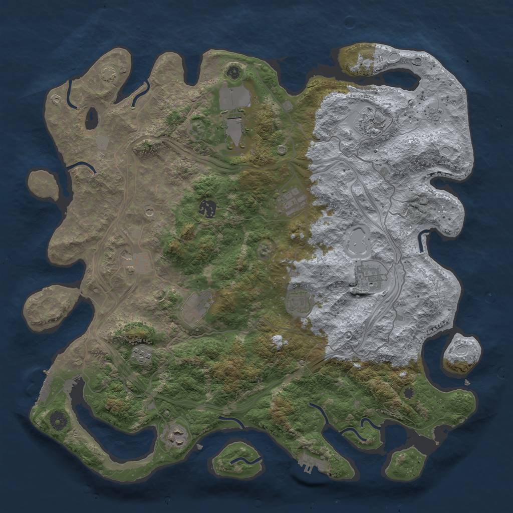 Rust Map: Procedural Map, Size: 4250, Seed: 8102, 18 Monuments
