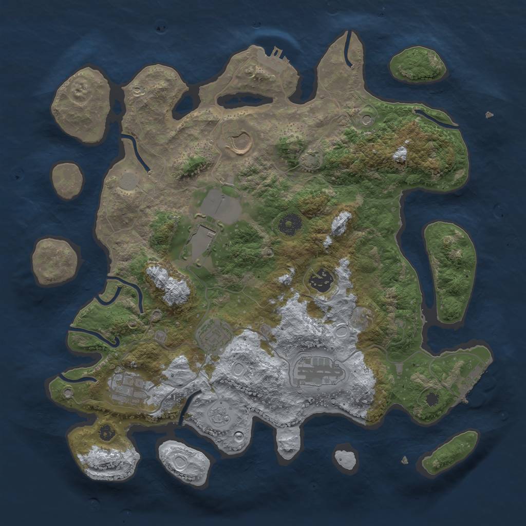 Rust Map: Procedural Map, Size: 3500, Seed: 1776878599, 14 Monuments