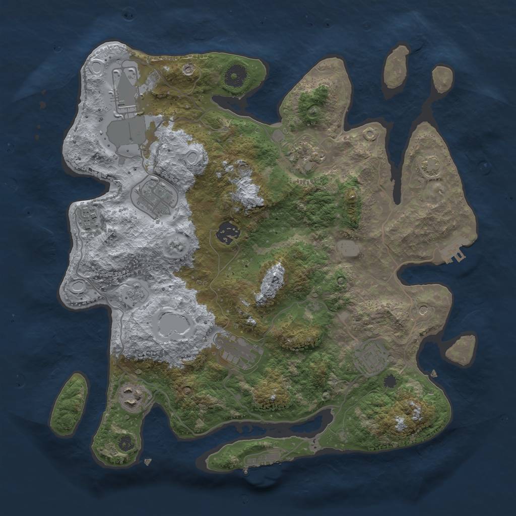 Rust Map: Procedural Map, Size: 3500, Seed: 1553968120, 16 Monuments