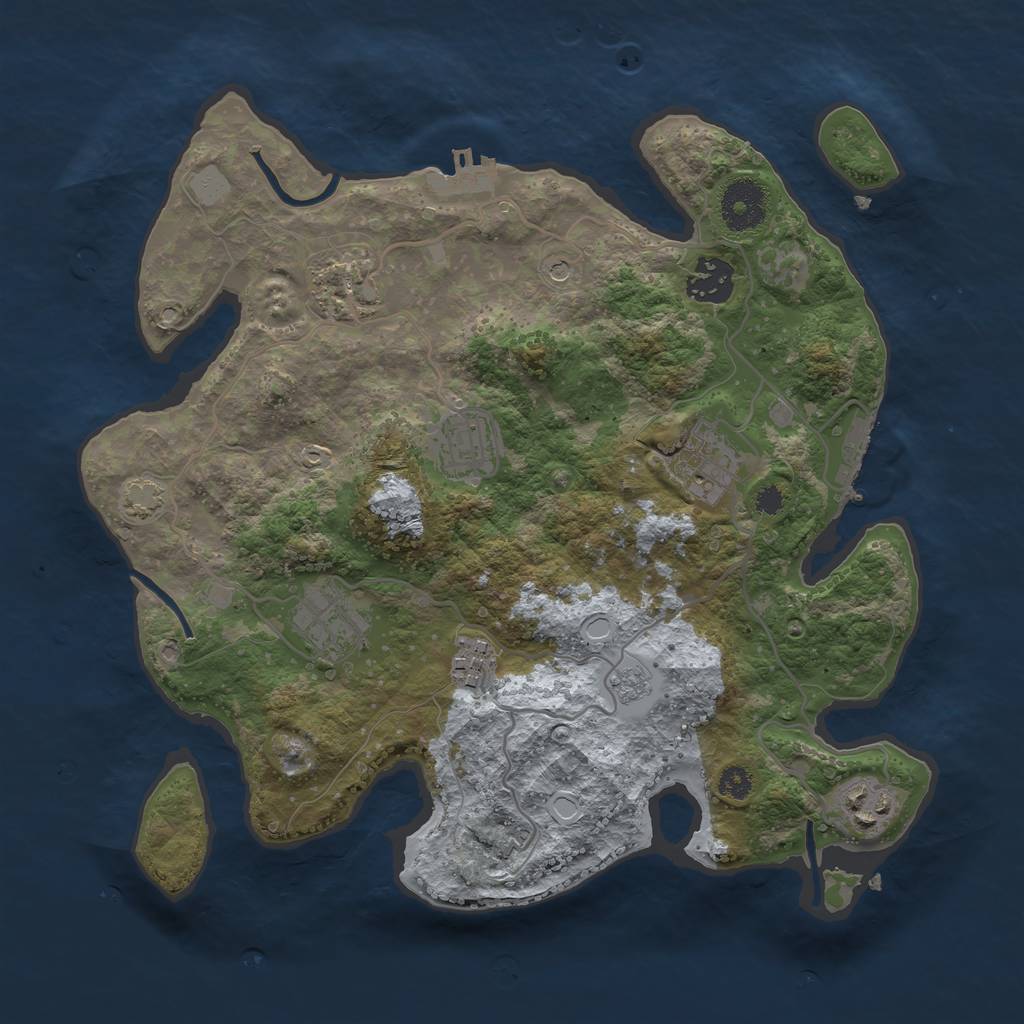 Rust Map: Procedural Map, Size: 3218, Seed: 3418, 15 Monuments