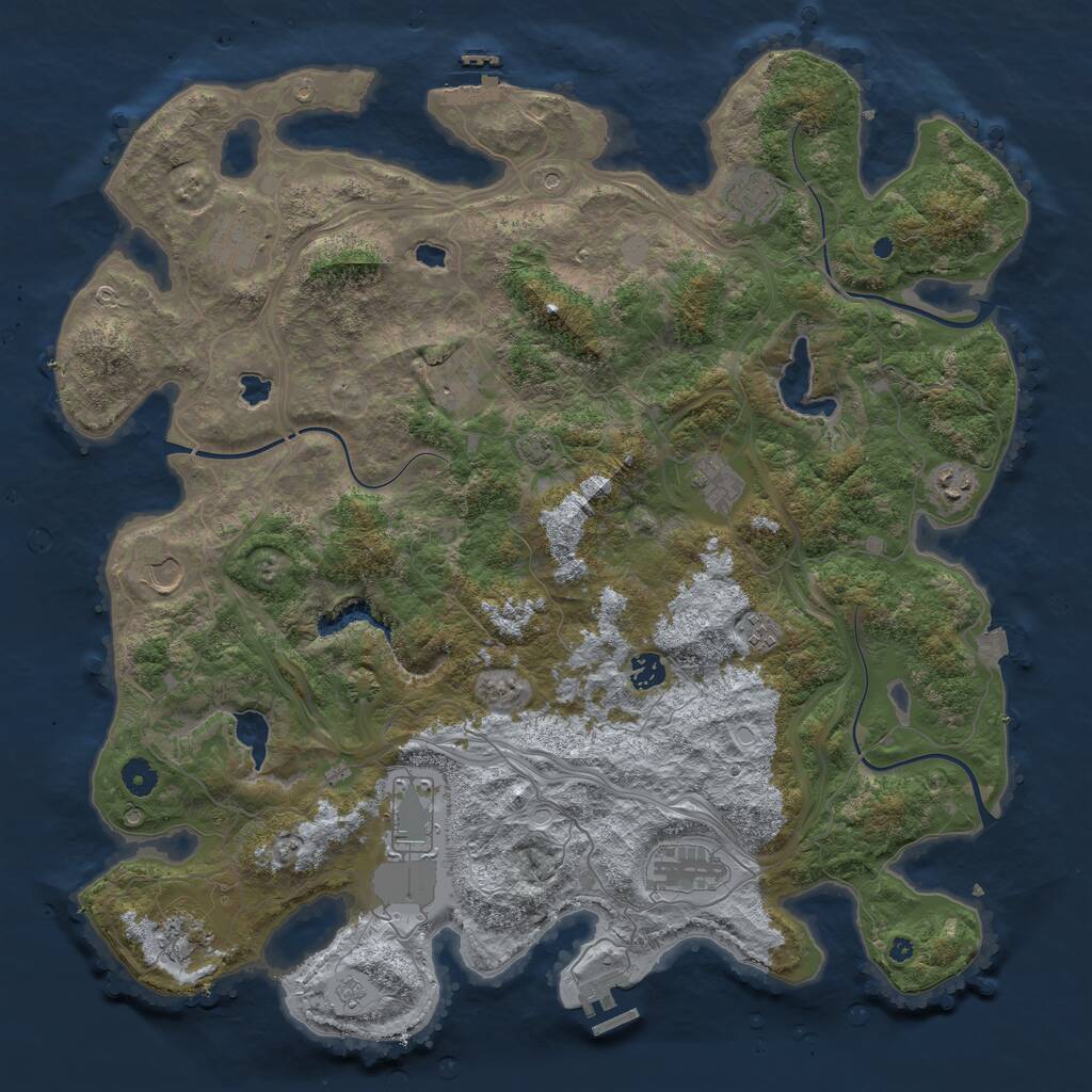 Rust Map: Procedural Map, Size: 4500, Seed: 462339980, 17 Monuments