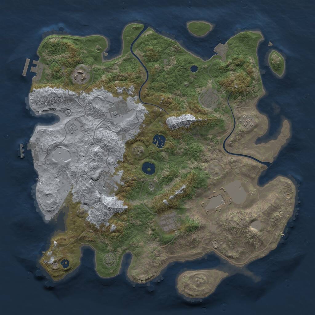 Rust Map: Procedural Map, Size: 3600, Seed: 95003078, 14 Monuments