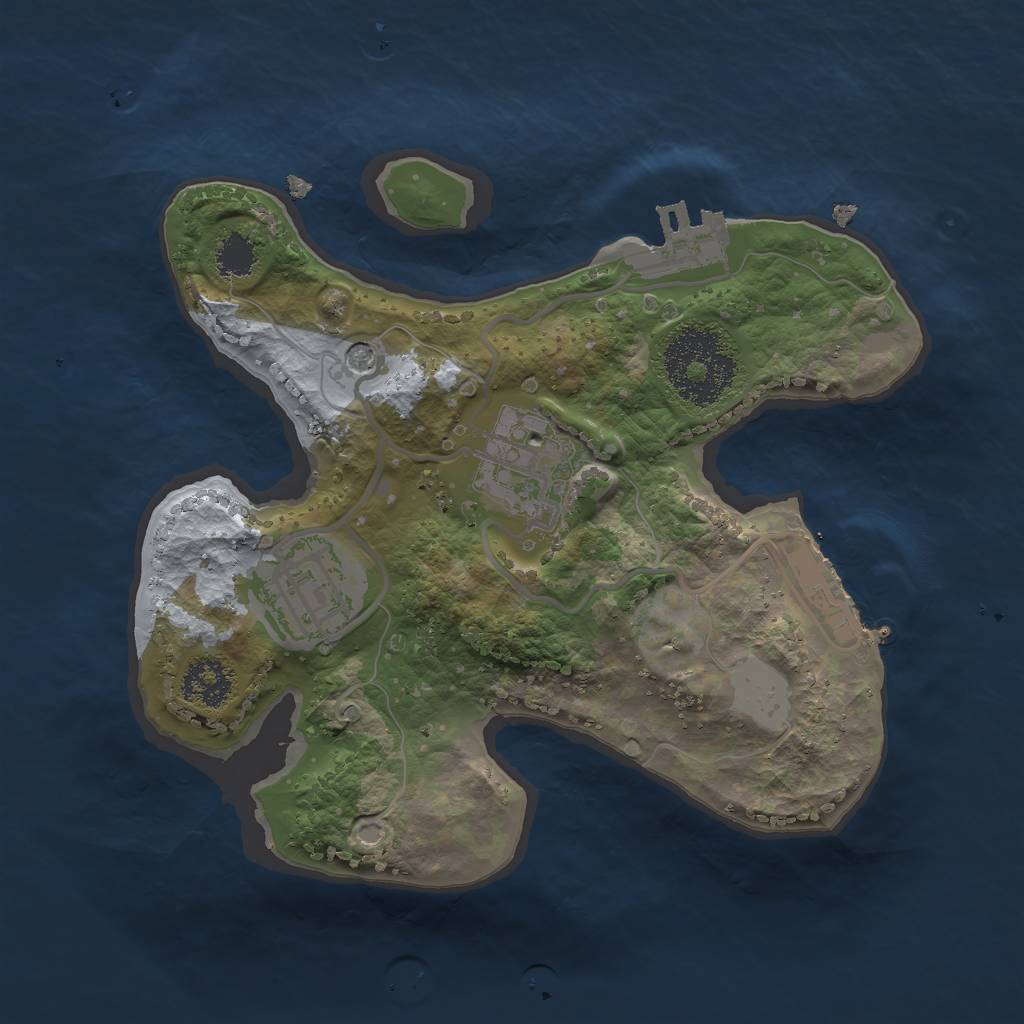 Rust Map: Procedural Map, Size: 2108, Seed: 1955326704, 8 Monuments