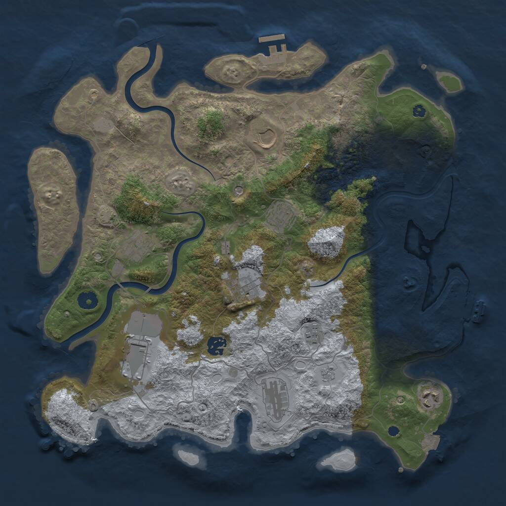 Rust Map: Procedural Map, Size: 3900, Seed: 59009210, 15 Monuments
