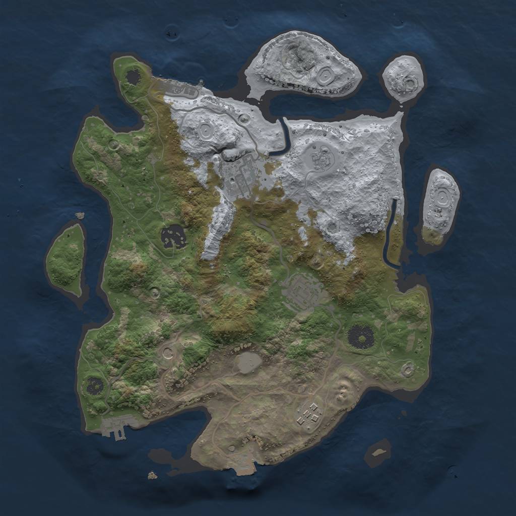 Rust Map: Procedural Map, Size: 3000, Seed: 1587094548, 11 Monuments