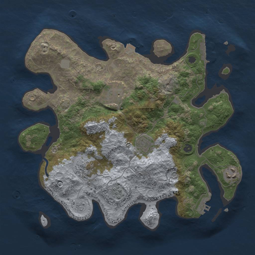 Rust Map: Procedural Map, Size: 3100, Seed: 7250645, 13 Monuments
