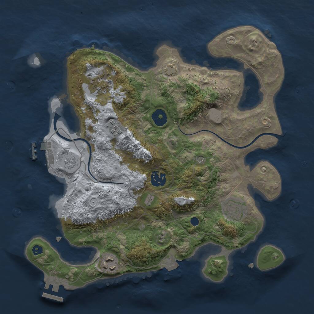 Rust Map: Procedural Map, Size: 3000, Seed: 145074378, 11 Monuments