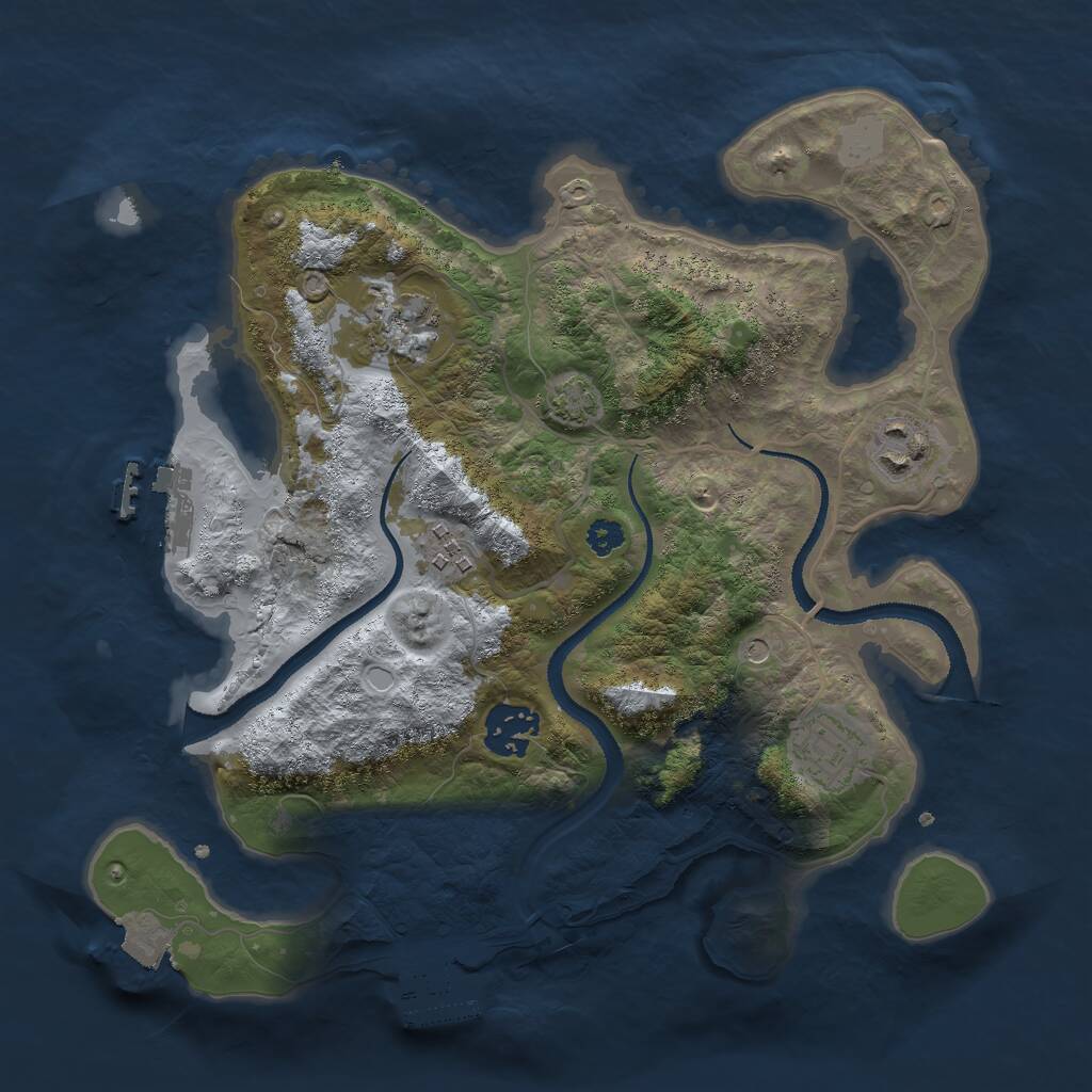 Rust Map: Procedural Map, Size: 3000, Seed: 145074378, 10 Monuments