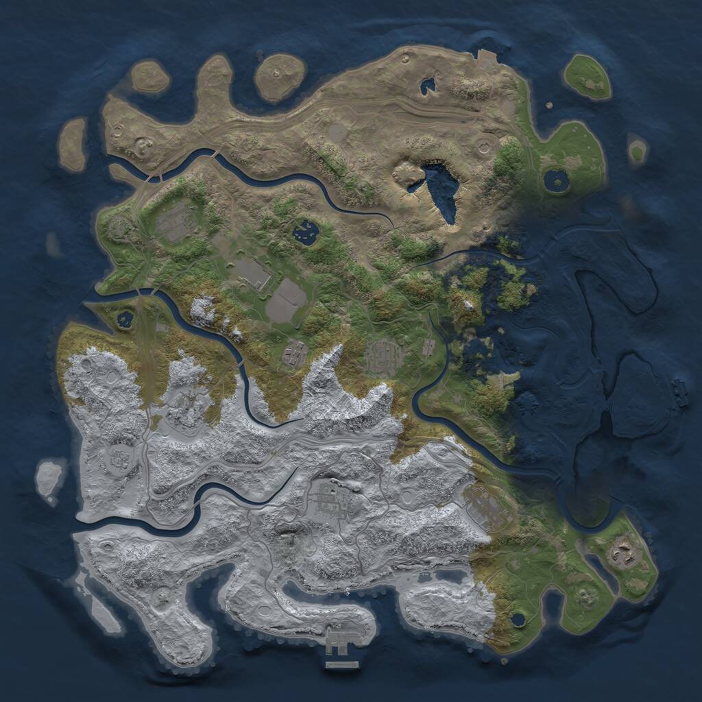 Rust Map: Procedural Map, Size: 4300, Seed: 34151819, 15 Monuments