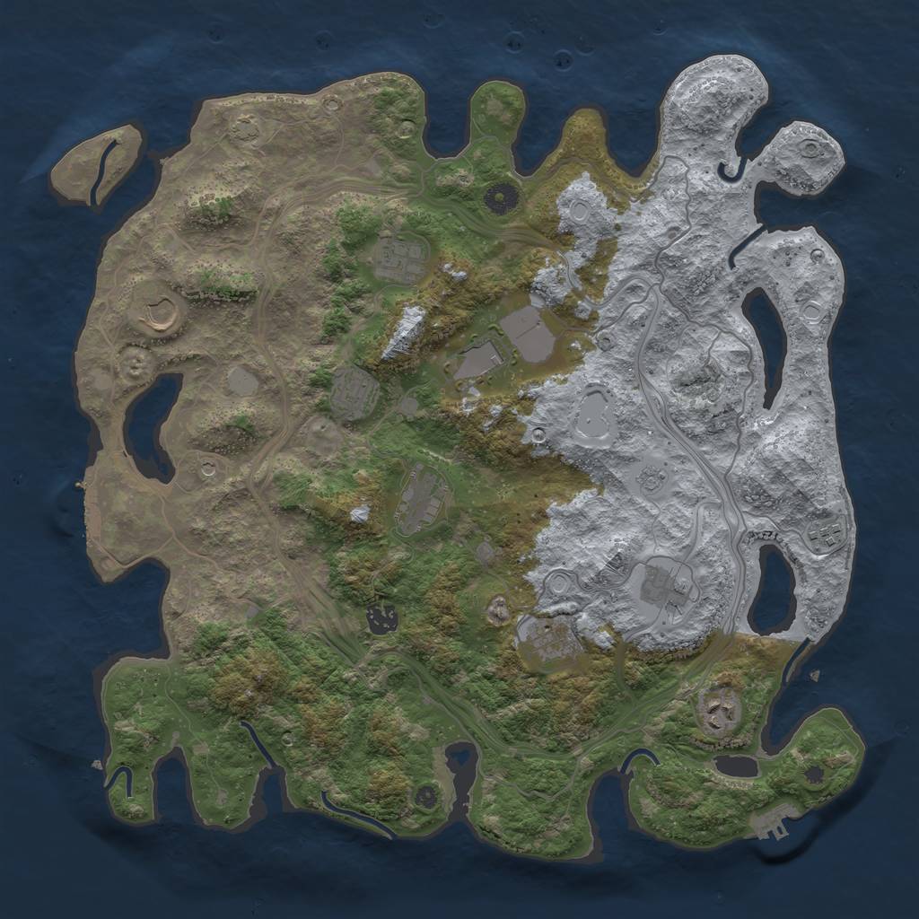 Rust Map: Procedural Map, Size: 4250, Seed: 87308294, 18 Monuments