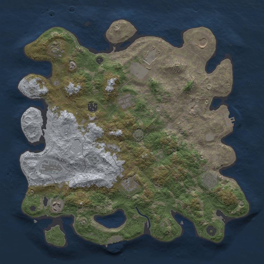 Rust Map: Procedural Map, Size: 3900, Seed: 5641859, 18 Monuments