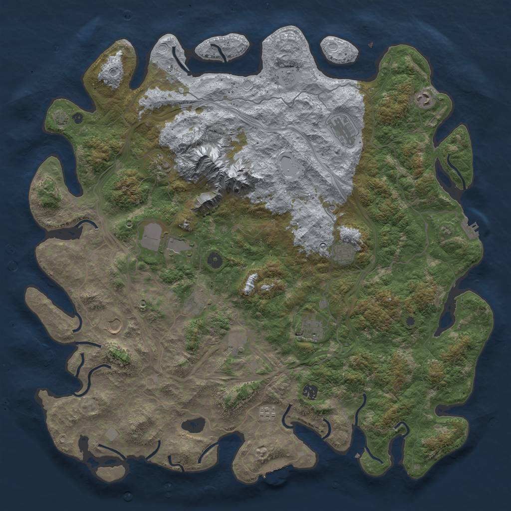 Rust Map: Procedural Map, Size: 5000, Seed: 2563, 19 Monuments