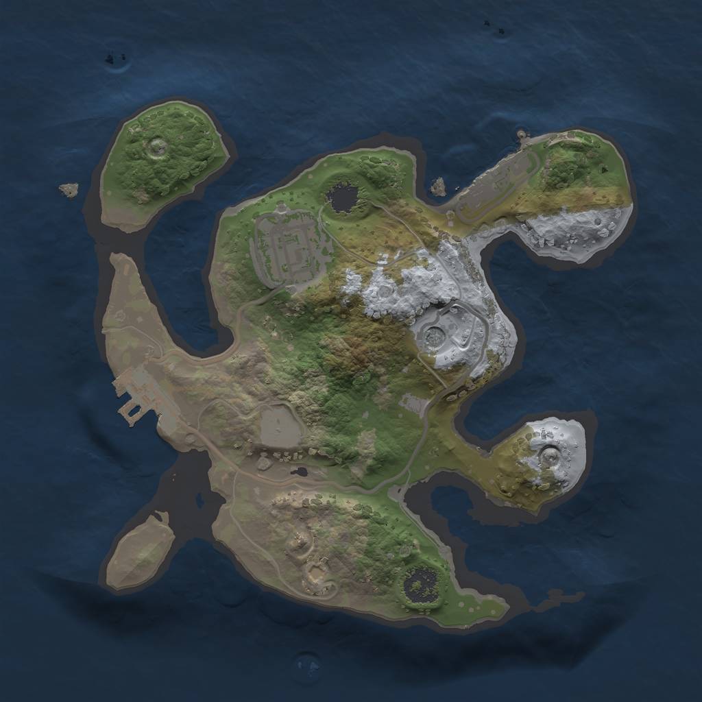 Rust Map: Procedural Map, Size: 2000, Seed: 87123, 7 Monuments