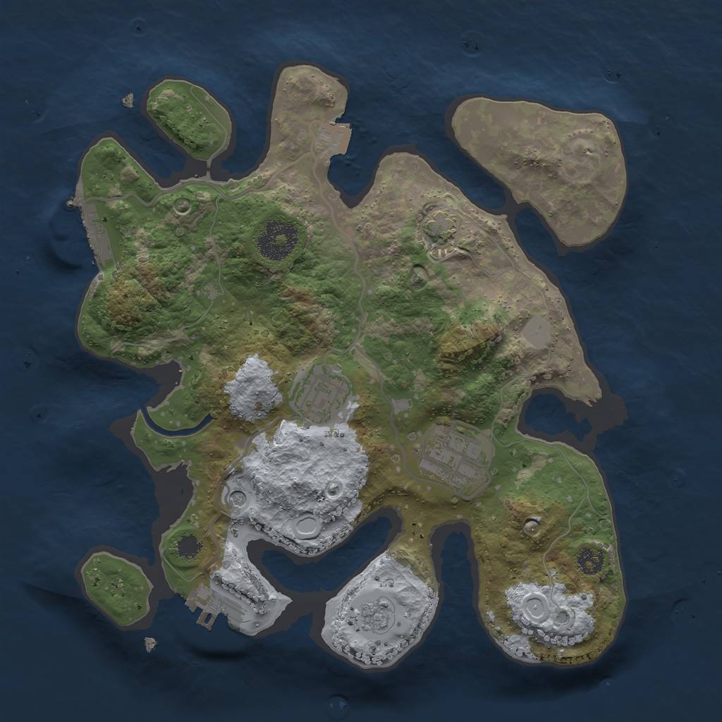 Rust Map: Procedural Map, Size: 2700, Seed: 162908491, 10 Monuments